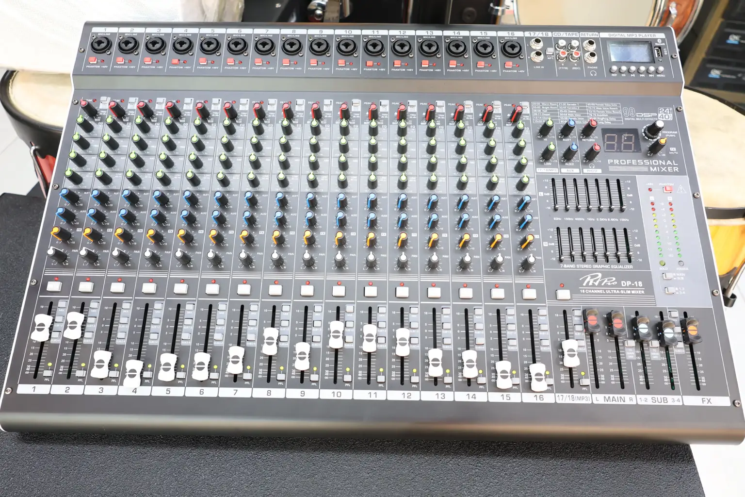 PevPro 16-Channel Professional Mixer 